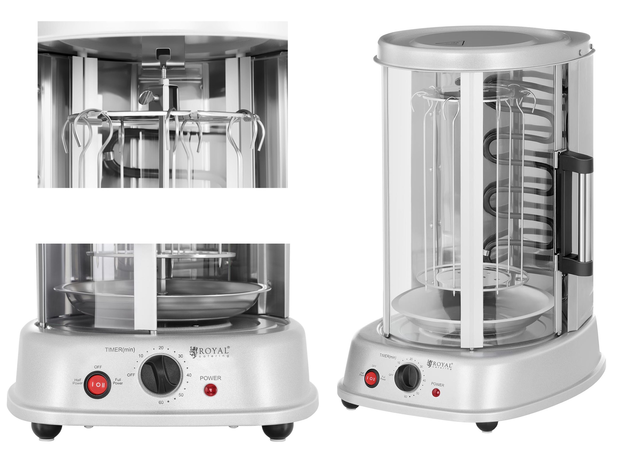 

Grill Pionowy Opiekacz Kebab Rożen 3w1 1500W
