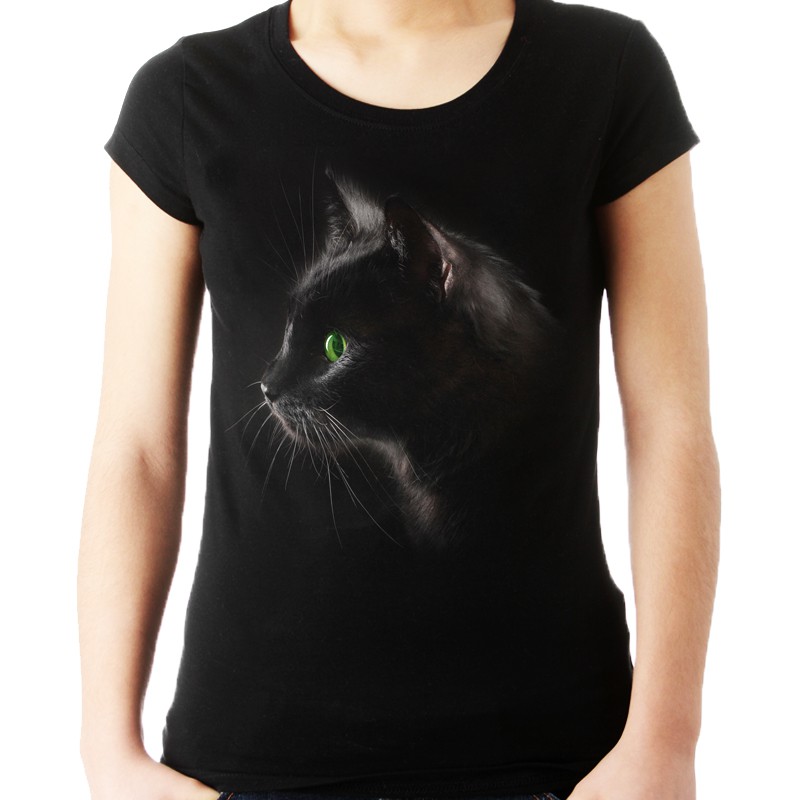 

Koszulka z kotem bluzka z głową kota t-shirt Hq XL