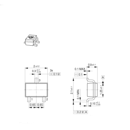 

BC847BW Tranzystor Npn 45V 0.1A 100Mhz SOT323 x25