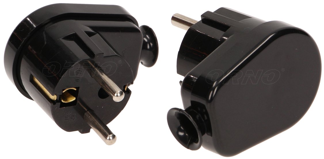 

Wtyczka Kątowa 2P+Z Schuko Czarna WT-16U