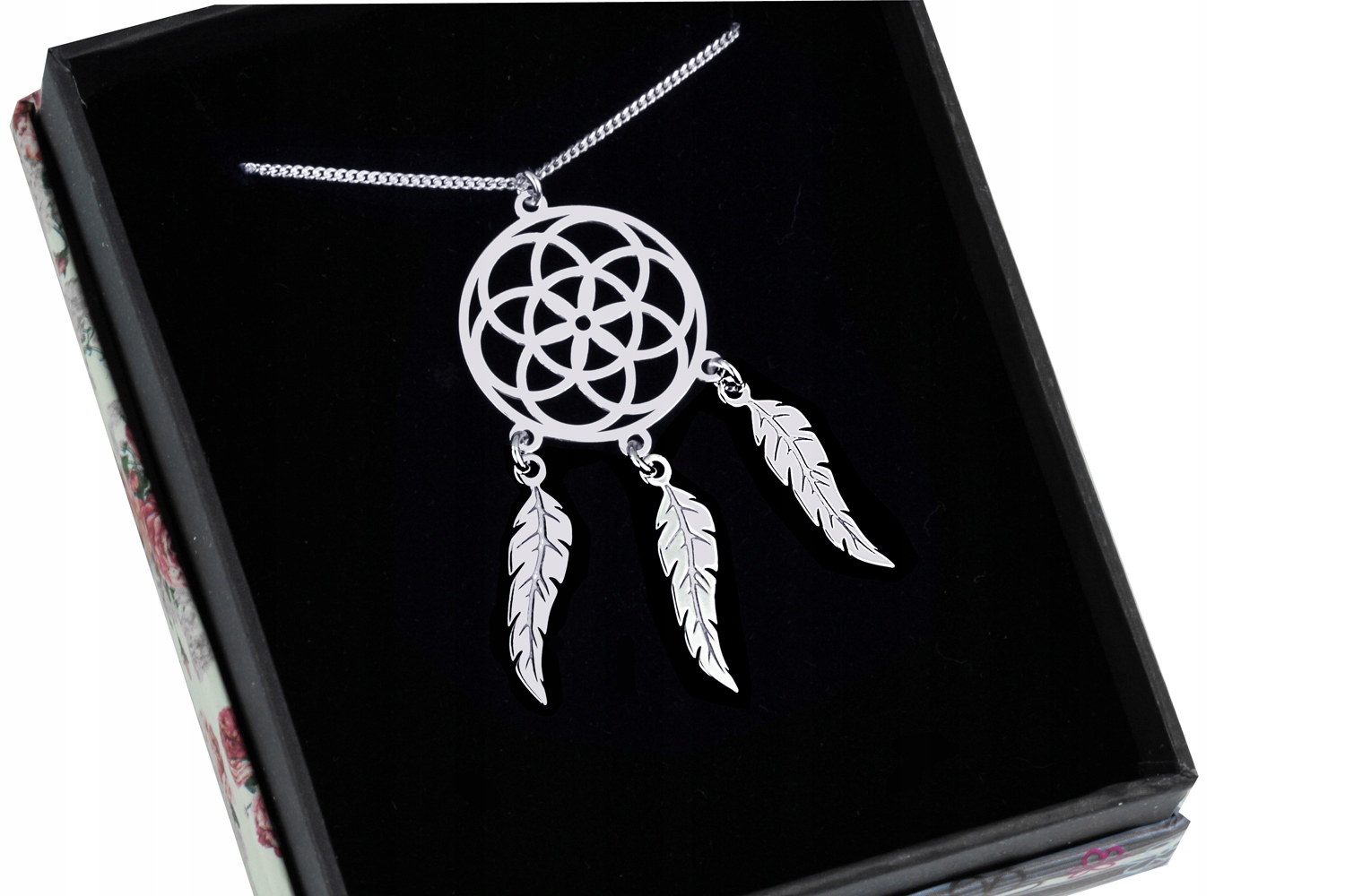 

Naszyjnik Łapacz Snów Dreamcatcher Srebro Piórko
