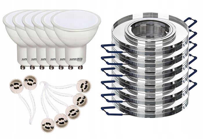 

6x oprawa halogenowa Szklana okr 6x Led GU10 5W