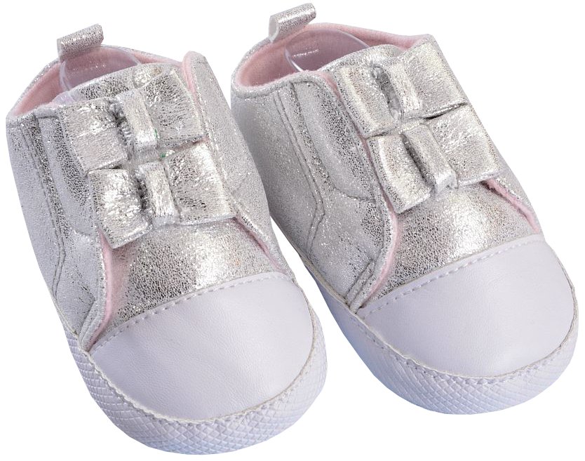 

Buciki Brokatowe Trampki Srebro Biel 0-6 B31B
