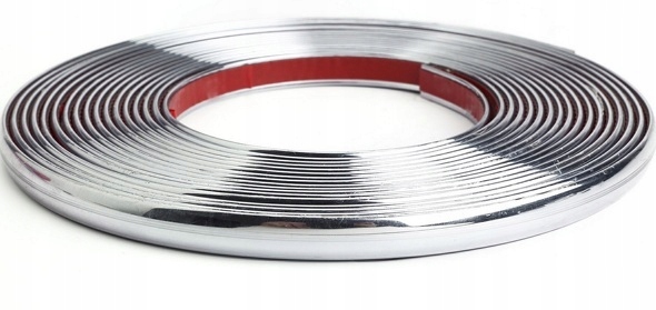 LISTWA OZDOBNA CHROM TAŚMA CHROMOWANA SAMOPRZYLEPNA 4mm x 15m Producent inny