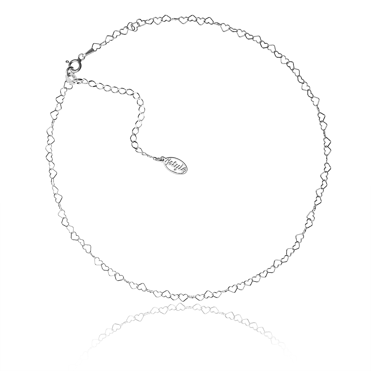 

Choker - łańcuszek serduszka srebrny