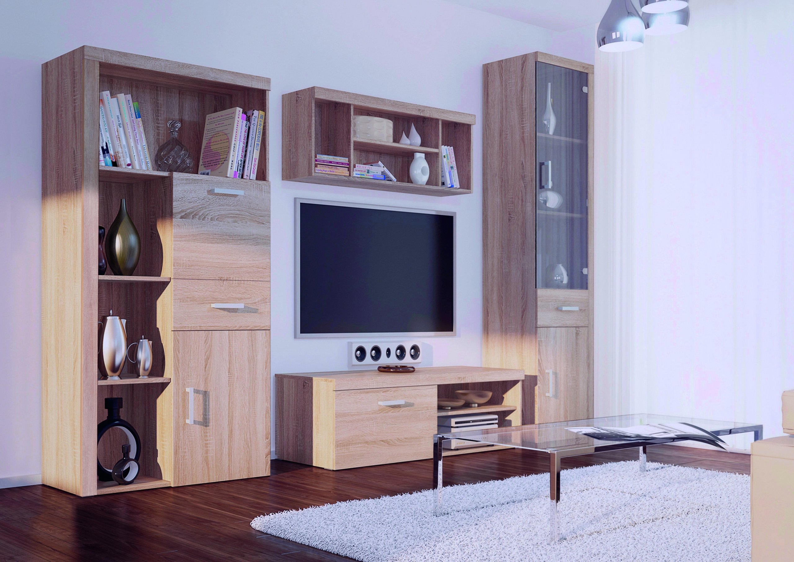 REGAŁ DAMIS 1D1W PÓŁKI SALON DĄB SONOMA Kolekcja MEBEL BOS