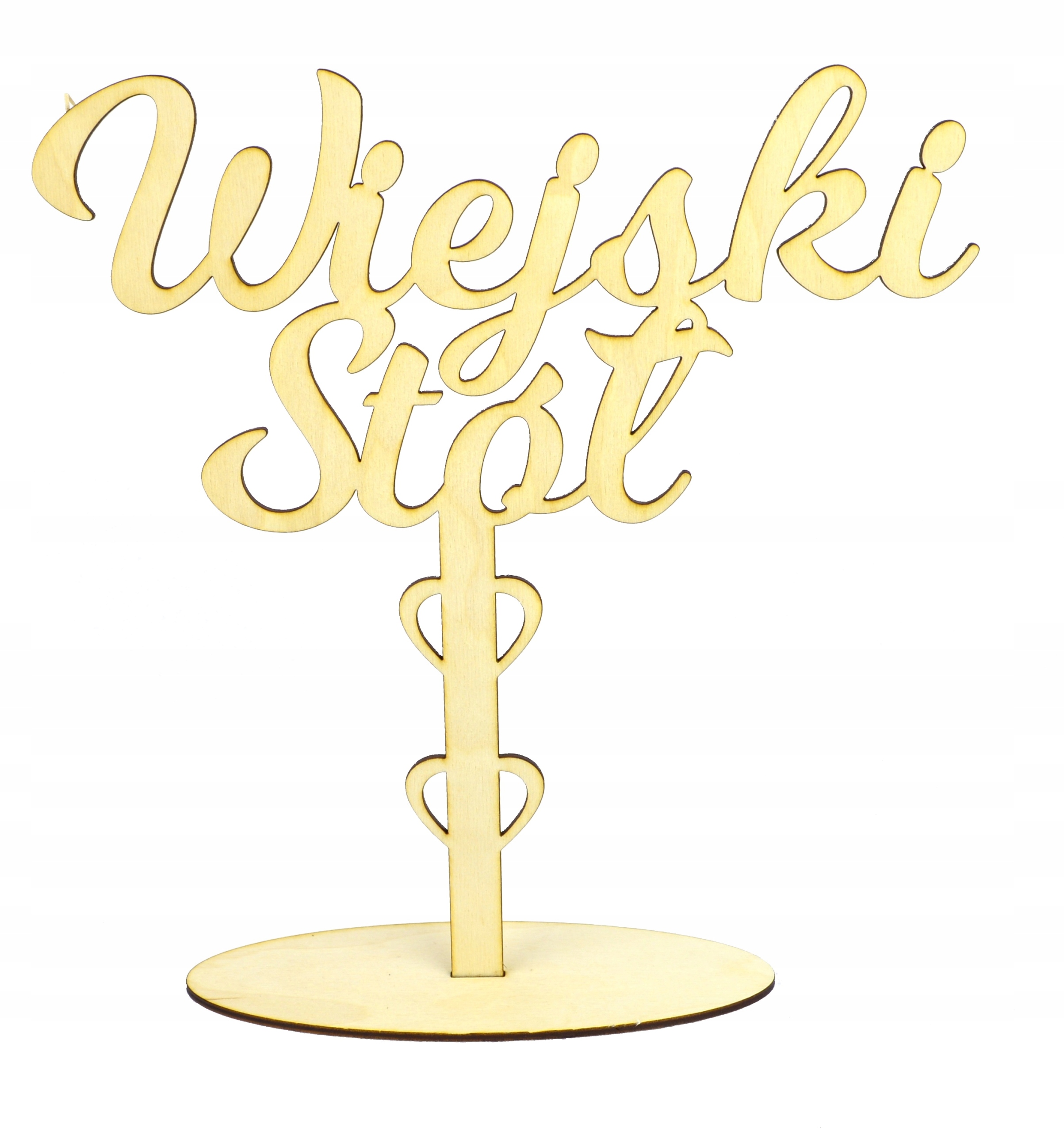

Drewniany napis na podstawce Wiejski Stół wesele