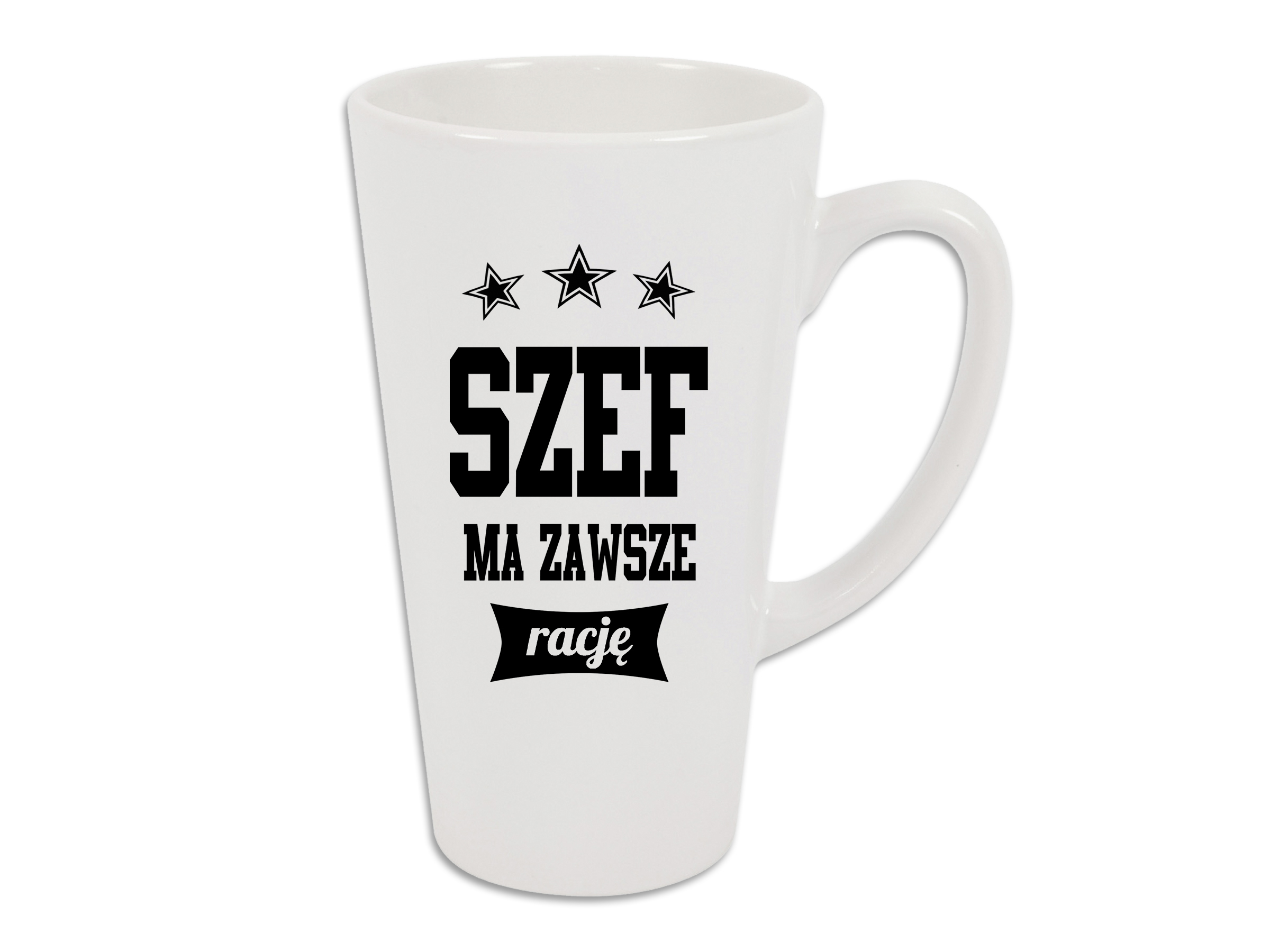 

Kubek Latte Z Nadrukiem Szef Ma Zawsze Rację 450ml