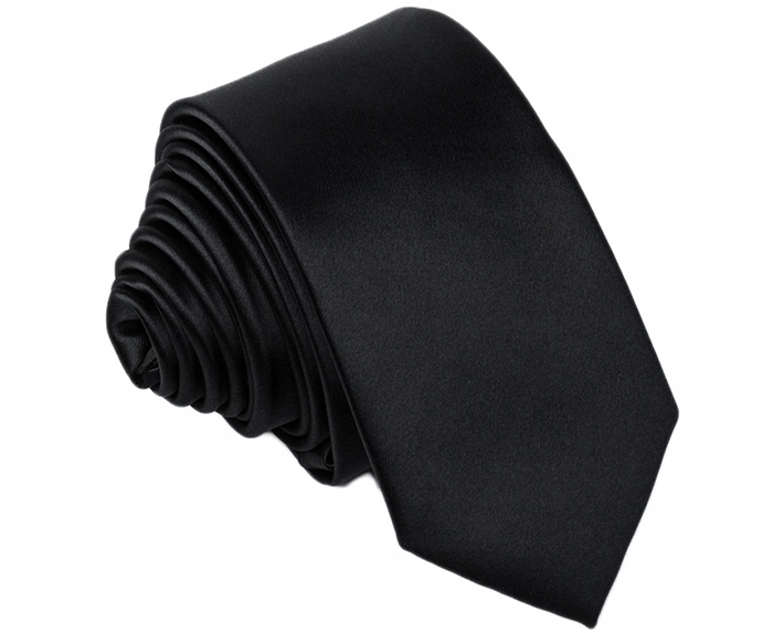 

Czarny Wąski 6cm Krawat Męski Śledź Gładki wp01