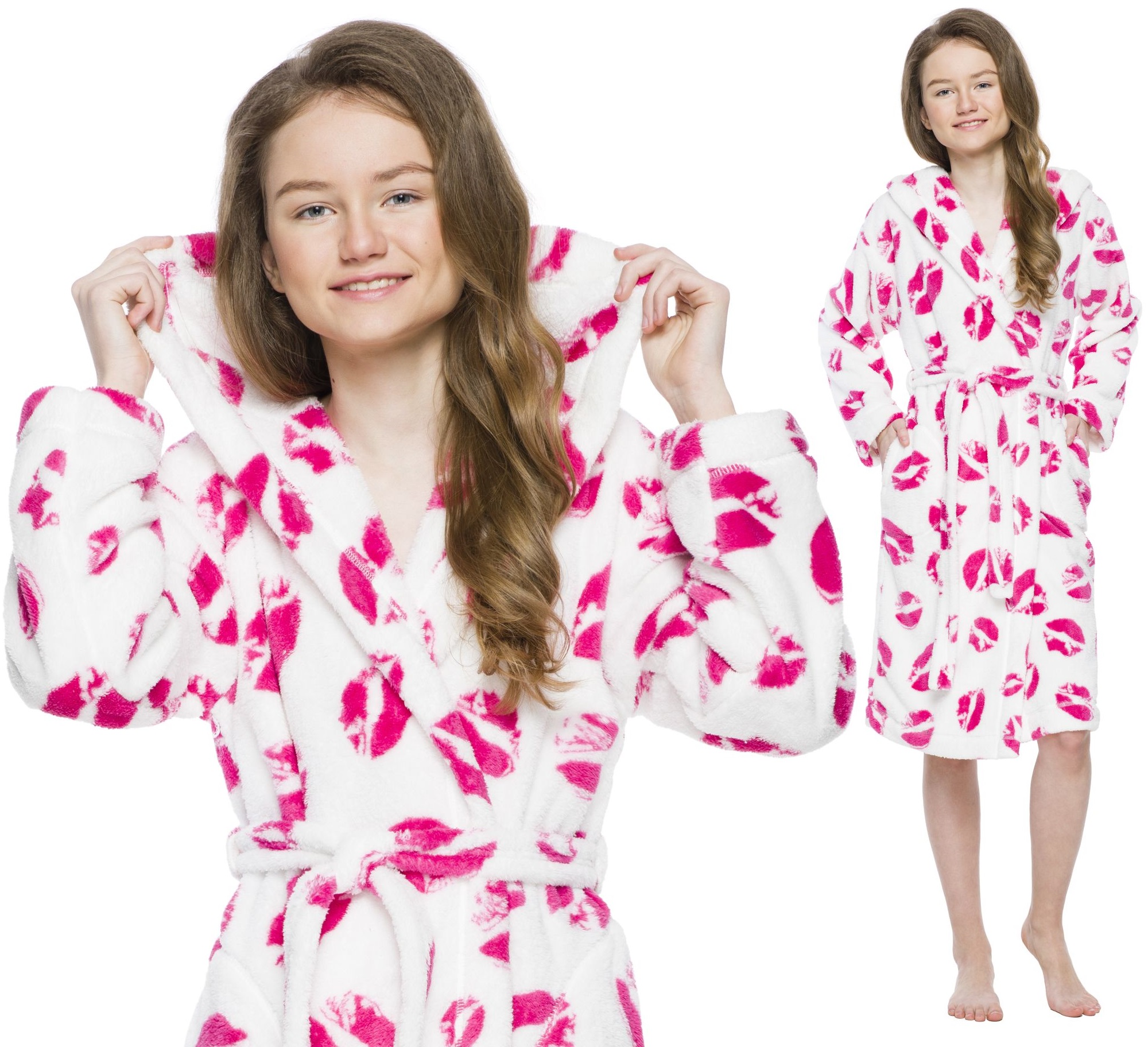 

Usta Ciepły Miły Szlafrok Dziewczęcy Kaptur 146