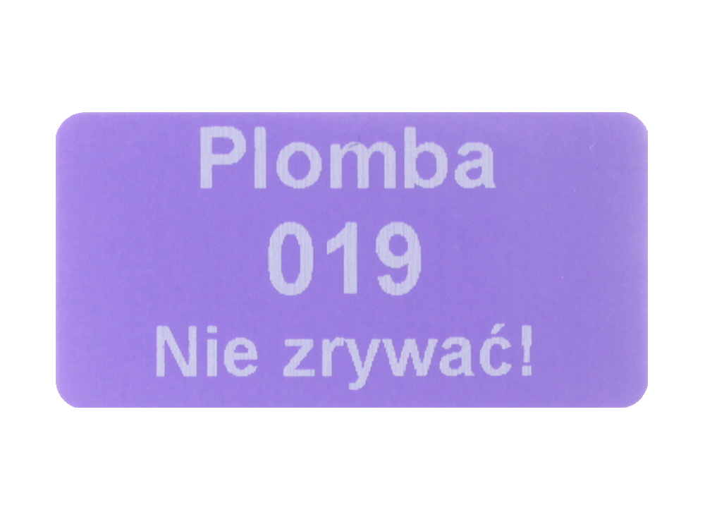 

Plomby Serwisowe Stickery 30x15 Purpurowy 250SZT