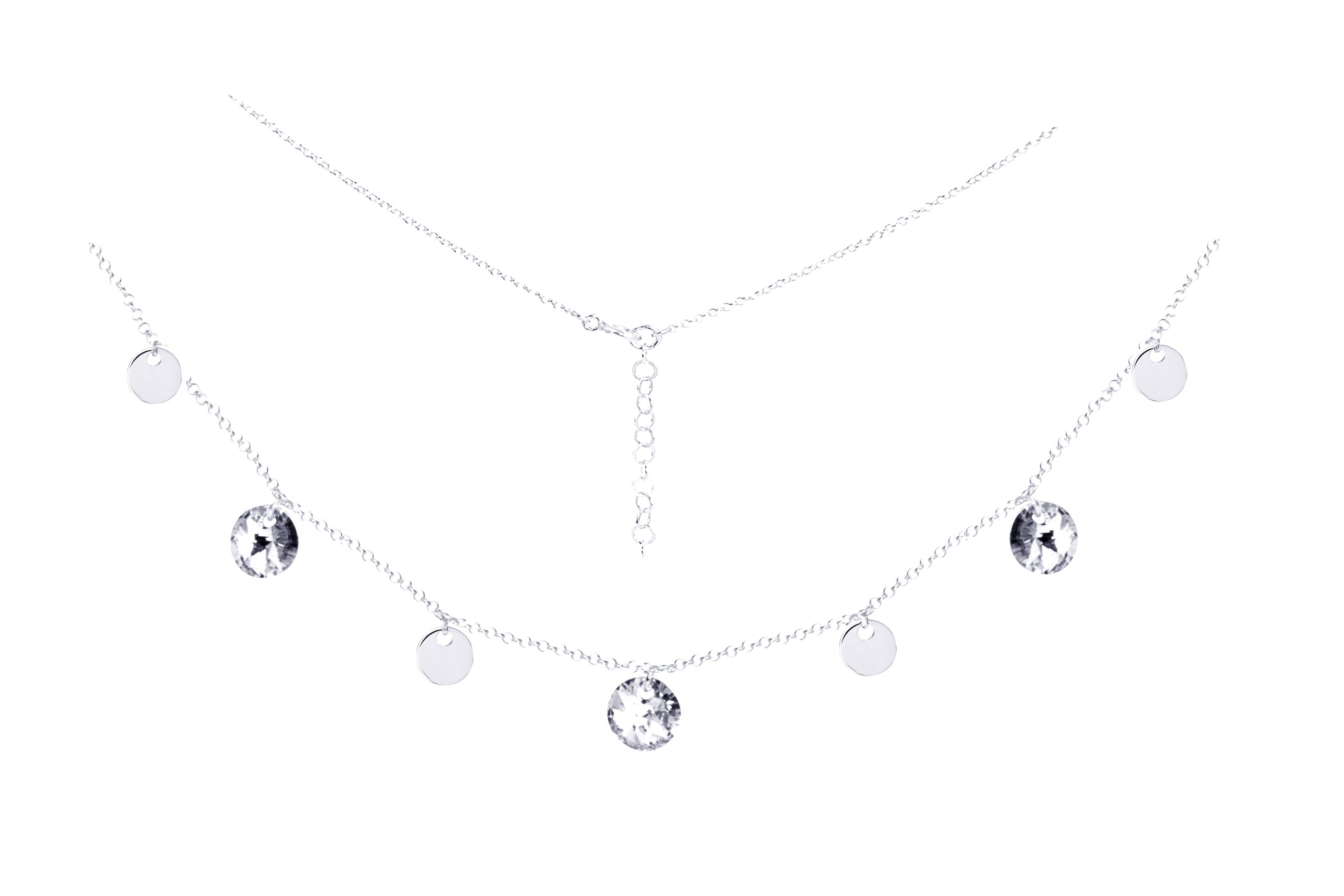 

Naszyjnik Celebrytka Swarovski Kółka Monetki Rod