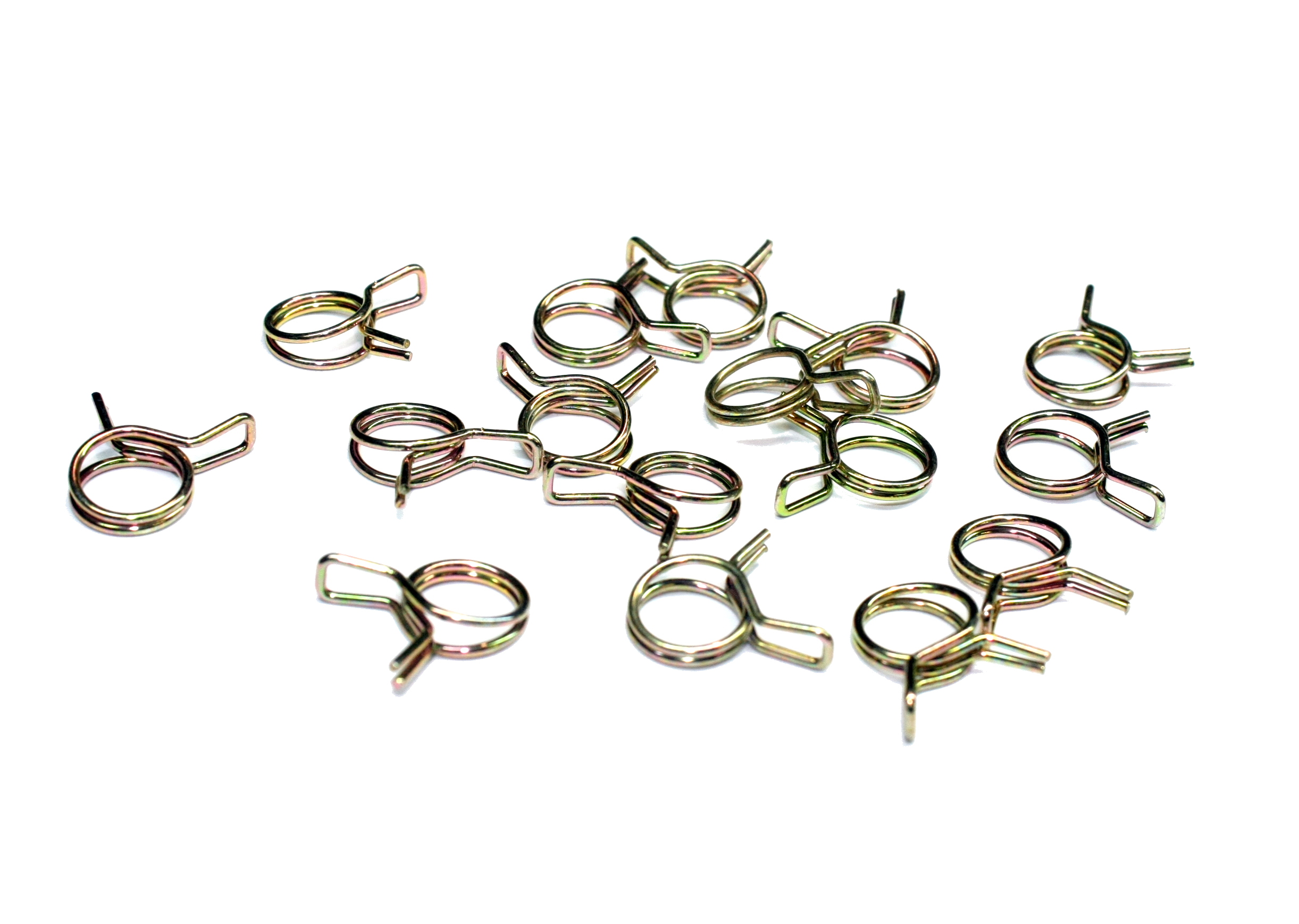 4x OPASKI OBEJMY ZACISKOWE SPRĘŻYNOWE PRZEWODU PALIWA NA WĄŻ FI10 12