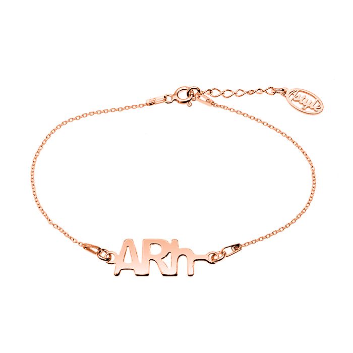 

Bransoletka z grupą krwi różowe złocenie