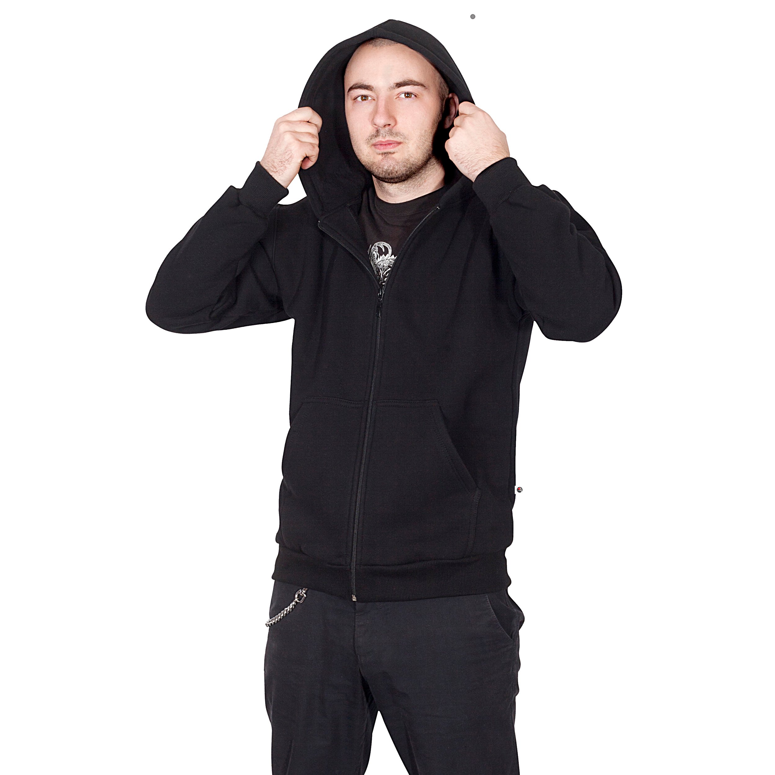 

TheCo Gładka czarna rozpinana bluza XL
