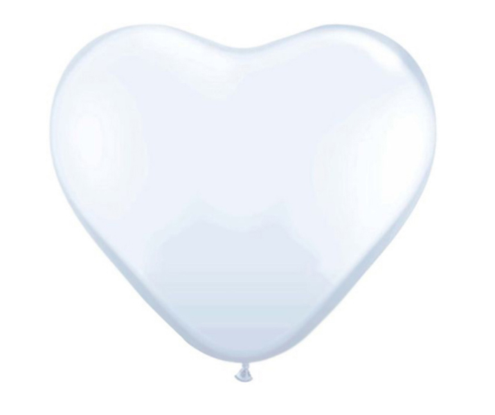 

Balony Serca Walentynki Ślub Komunia Białe 100 szt