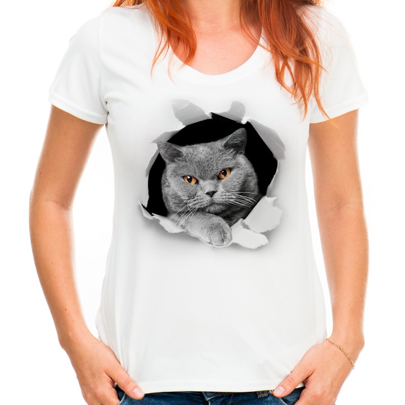 

Koszulka z kotem bluzka t-shirt kot głowa kota -xs