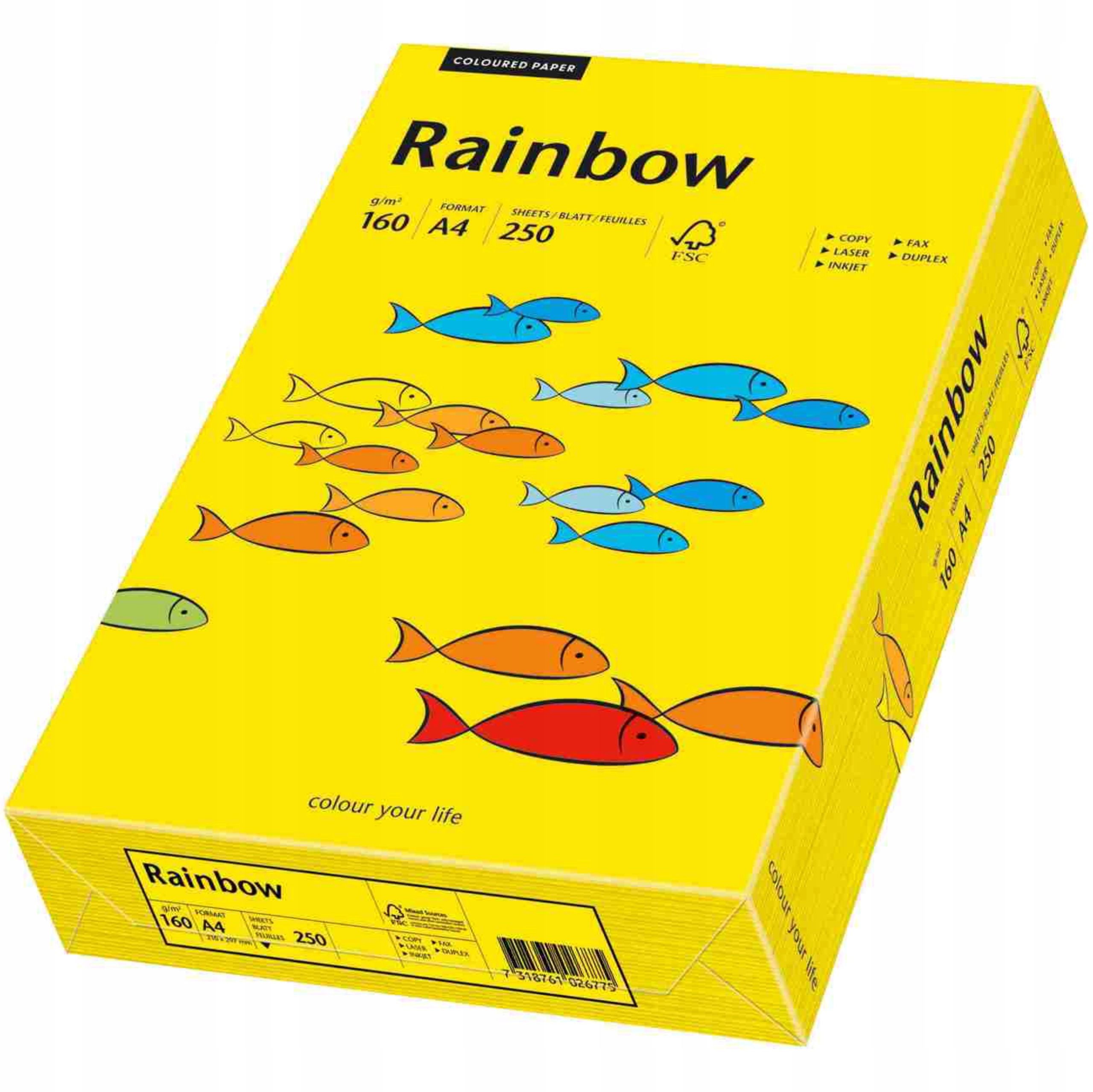 

Papier kolorowy Rainbow A4 160g ciemno żółty R18