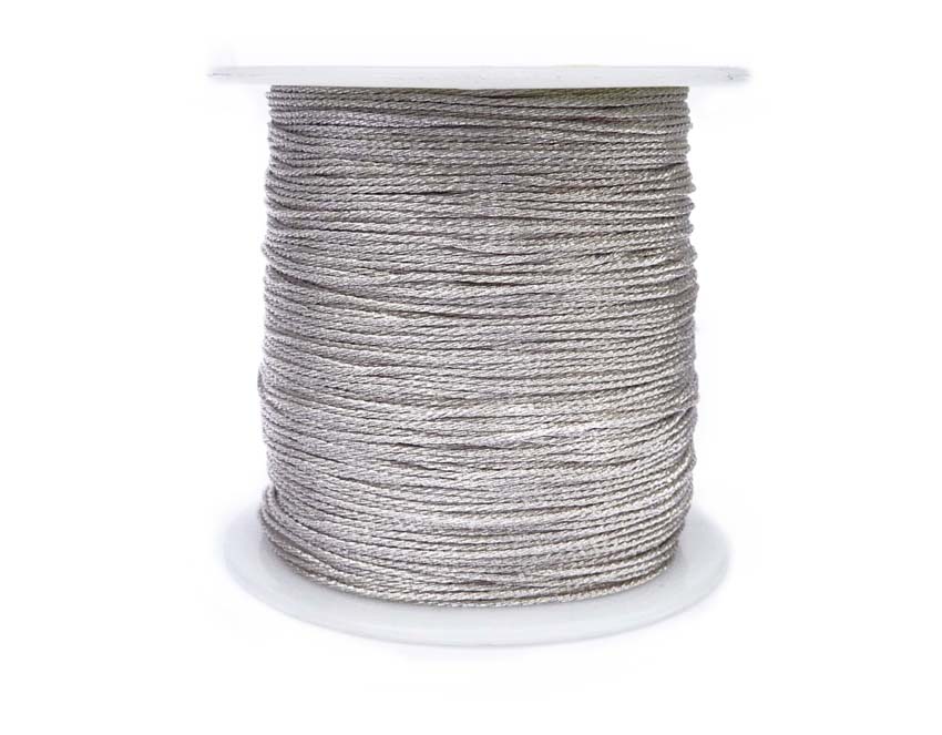 SM02 0,6mm Sznurek skręcony metaliczny 5m srebro