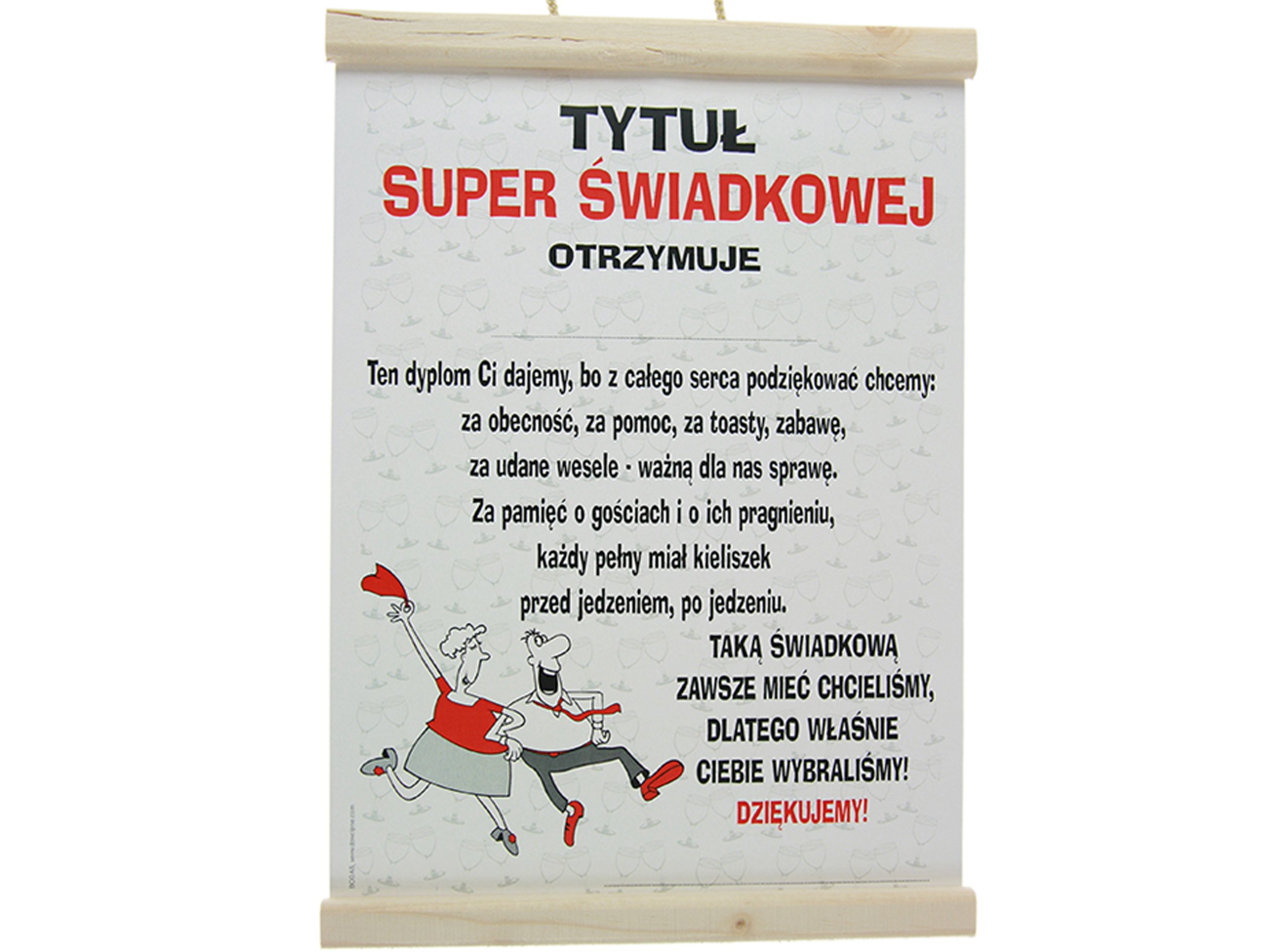 

Podziękowania Dyplom dla Świadkowej