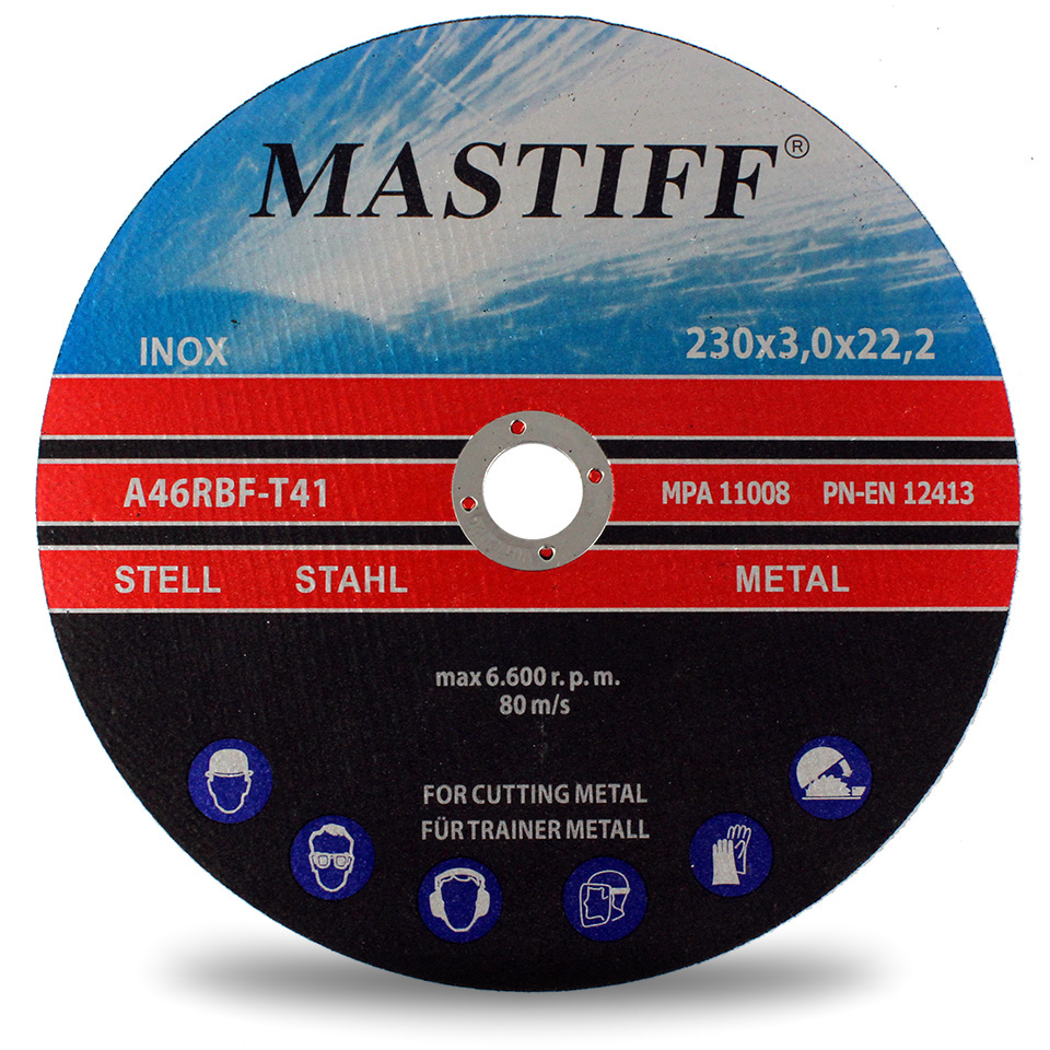 

Tarcza Cięcia Metalu inox 230 x 3,0 x 22,2 Mastiff
