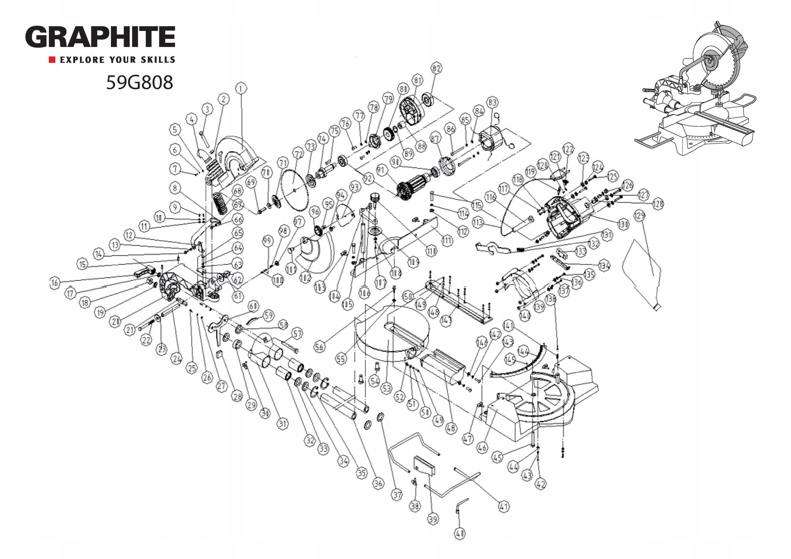 GRAPHITE 59G808 KOŁO ZĘBATE PILARKI UKOSOWEJ Rodzaj koło zębate