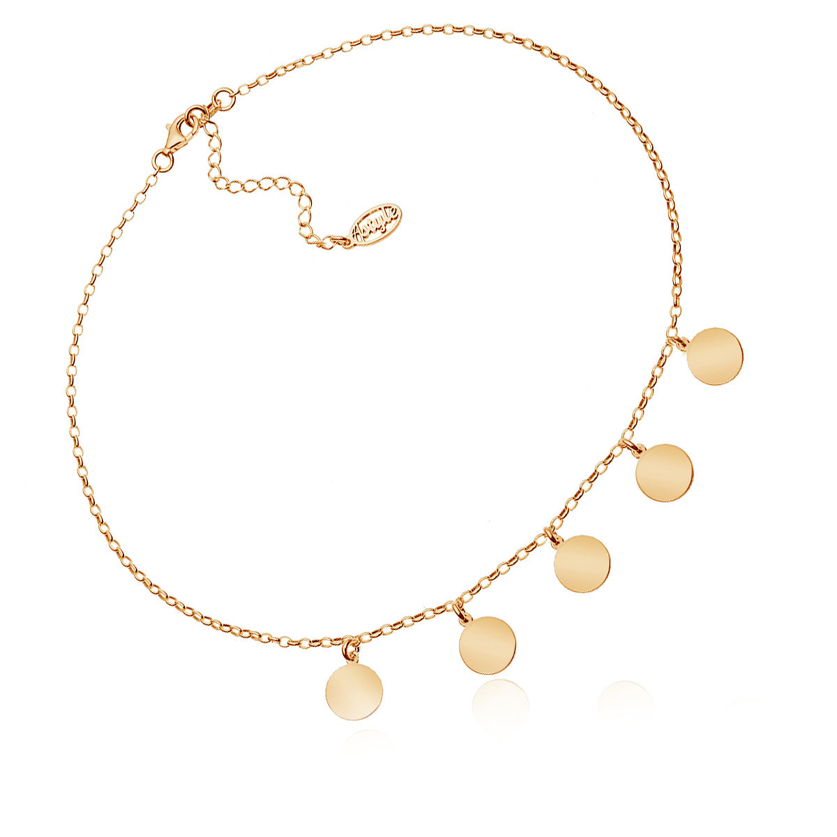 Choker s kroužky, stříbrný, pozlacený