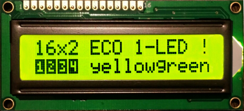 

Art Nowe LCD 2x16-Yellow/Green 1-LED Eco Cyrylic