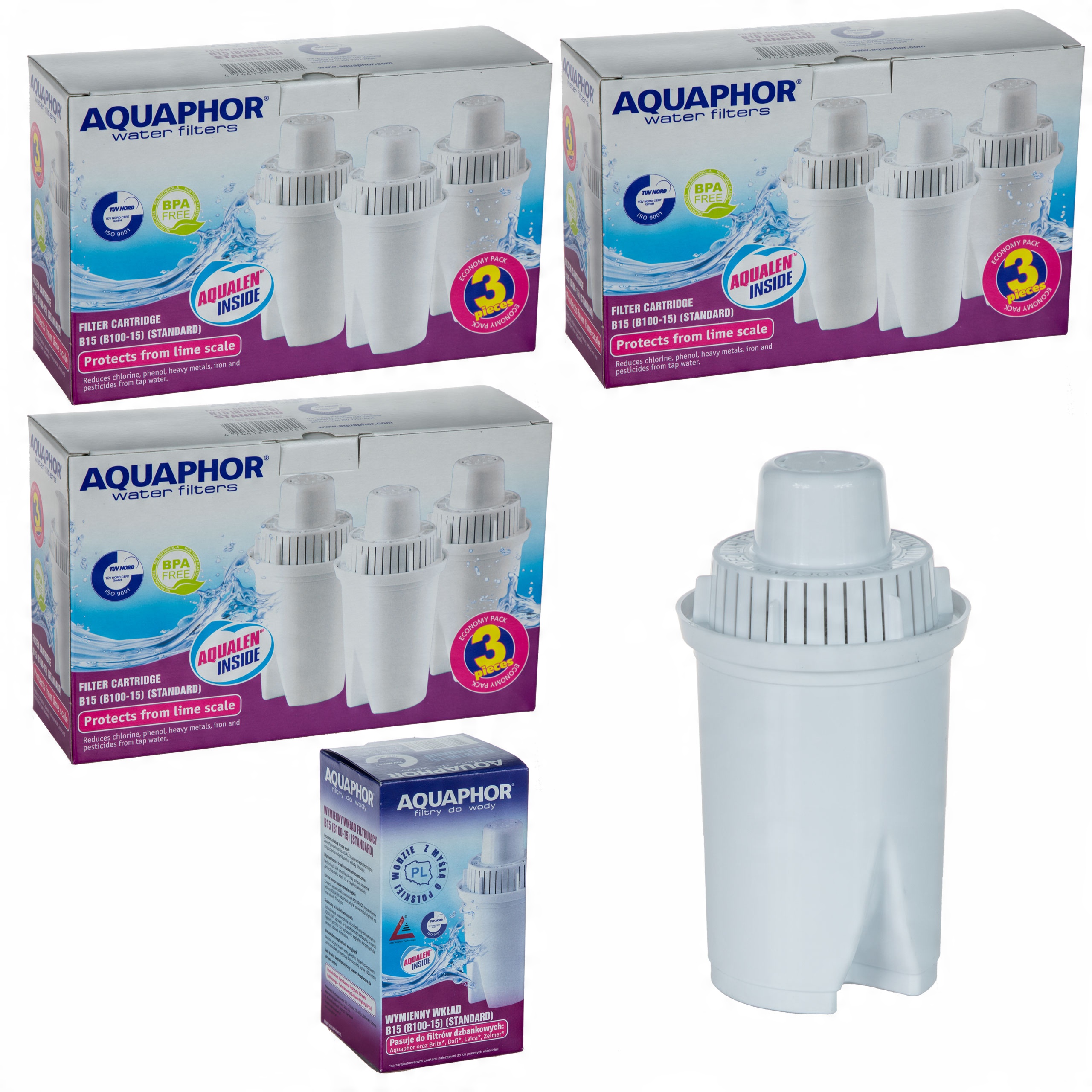 

10x Filtr Wody Aquaphor B100-15 Wkład Dafi Zelmer