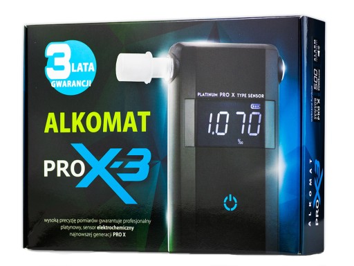 Alkomat elektrochemiczny Pro X 3 bardzo precyzyjny Producent code PRO X 3