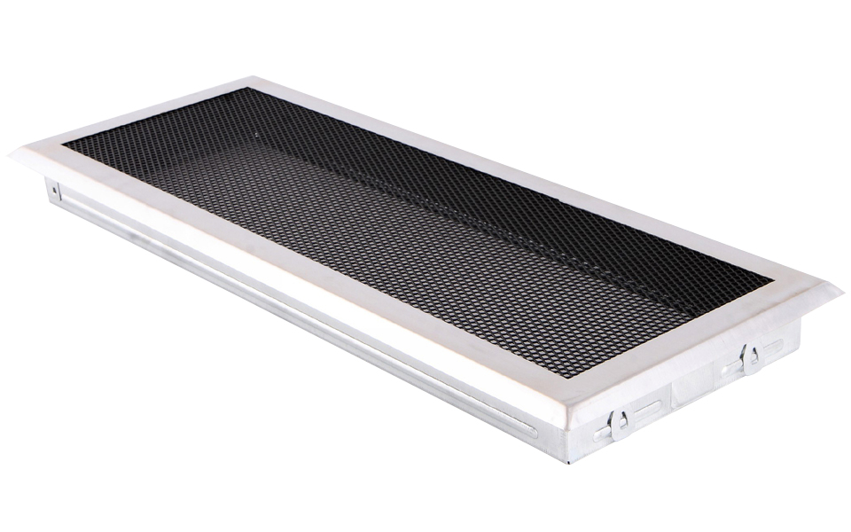 Ventilačná krbová mriežka 16x45 cm Chrom Szlif