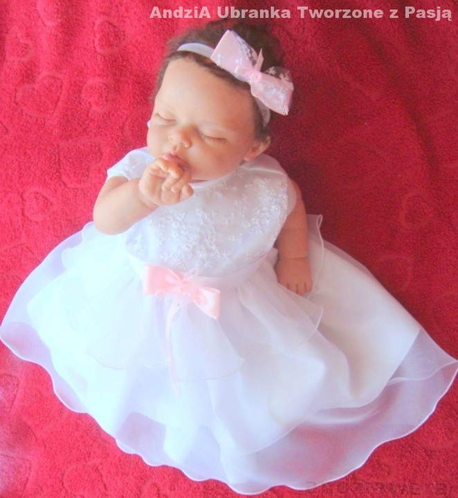 BAJECZNA Sukienka Opaska UBRANKO do CHRZTU 74-80 Marka Inna marka