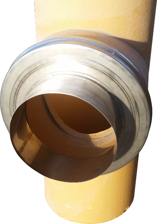 Adapter komin trójnik ceramiczny fi 200 rura 200 Długość 123456 m