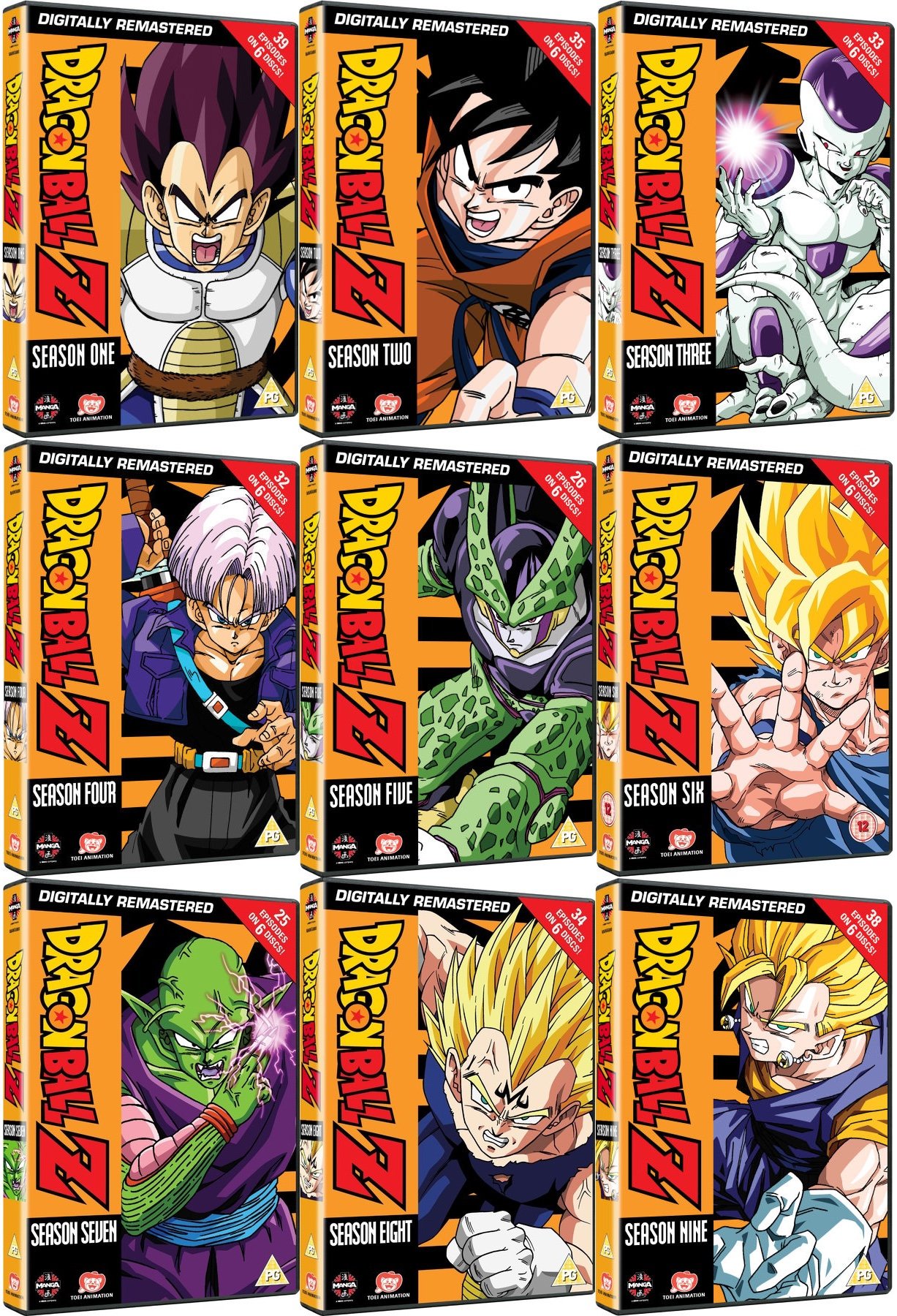 DRAGON BALL Z (SEZONY 1+2+3+4+5+6+7+8+9) (54 DVD) - 7557532026 - oficjalne archiwum allegro