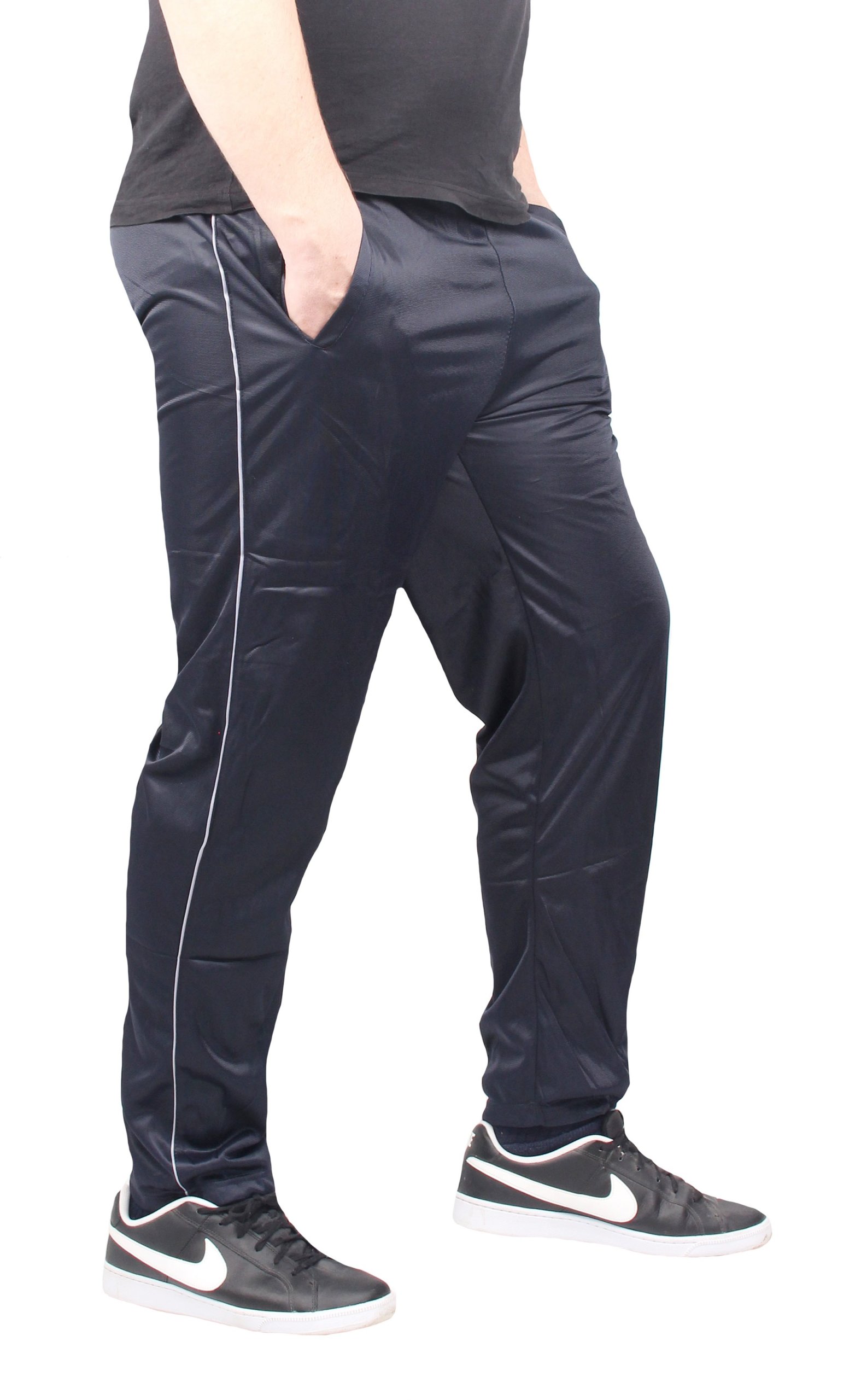 spodnie DRESOWE męskie PROSTE śliskie dresy XL - 7242609315 - oficjalne