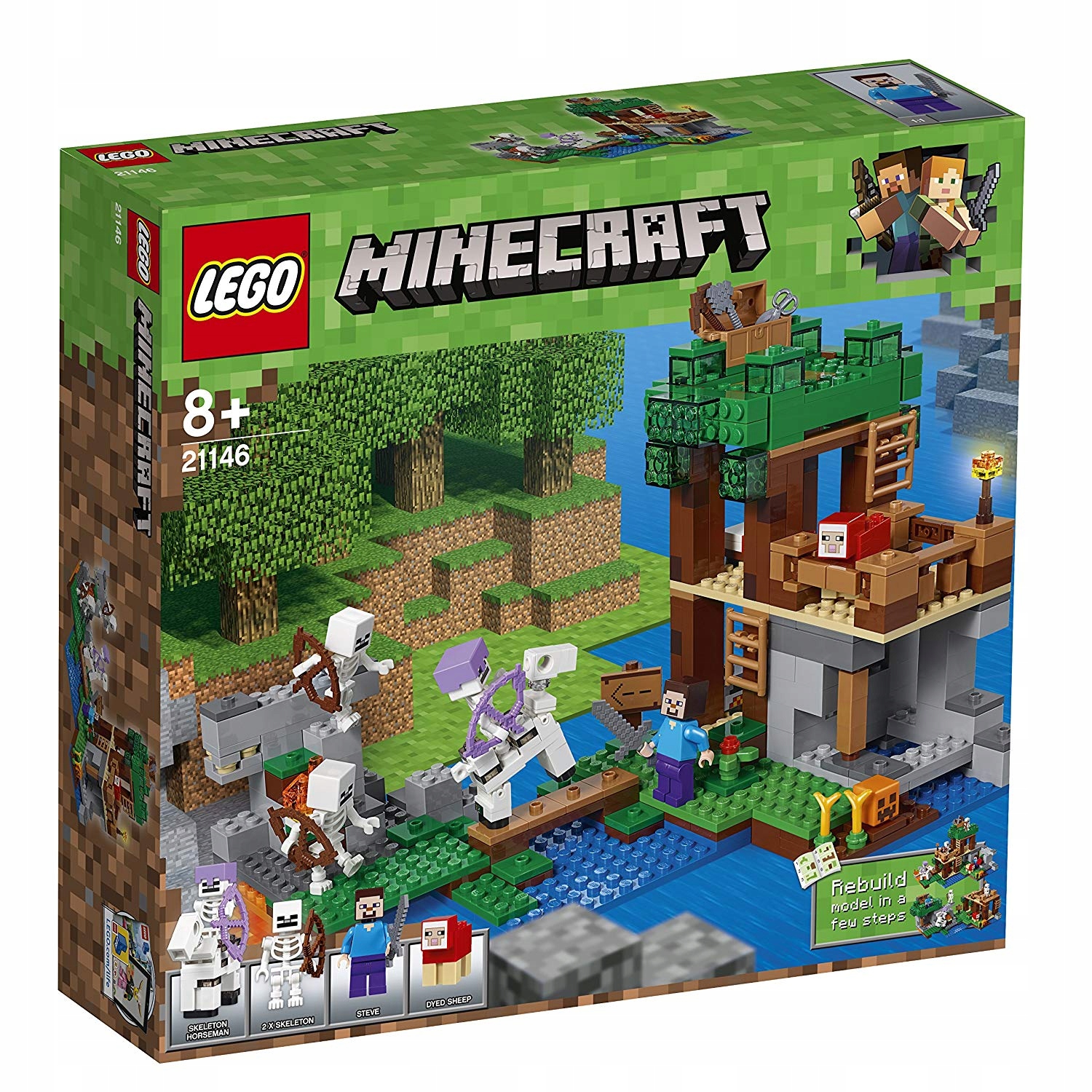 KLOCKI LEGO MINECRAFT 21146 ATAK SZKIELETORÓW - 7584134977 - oficjalne ...