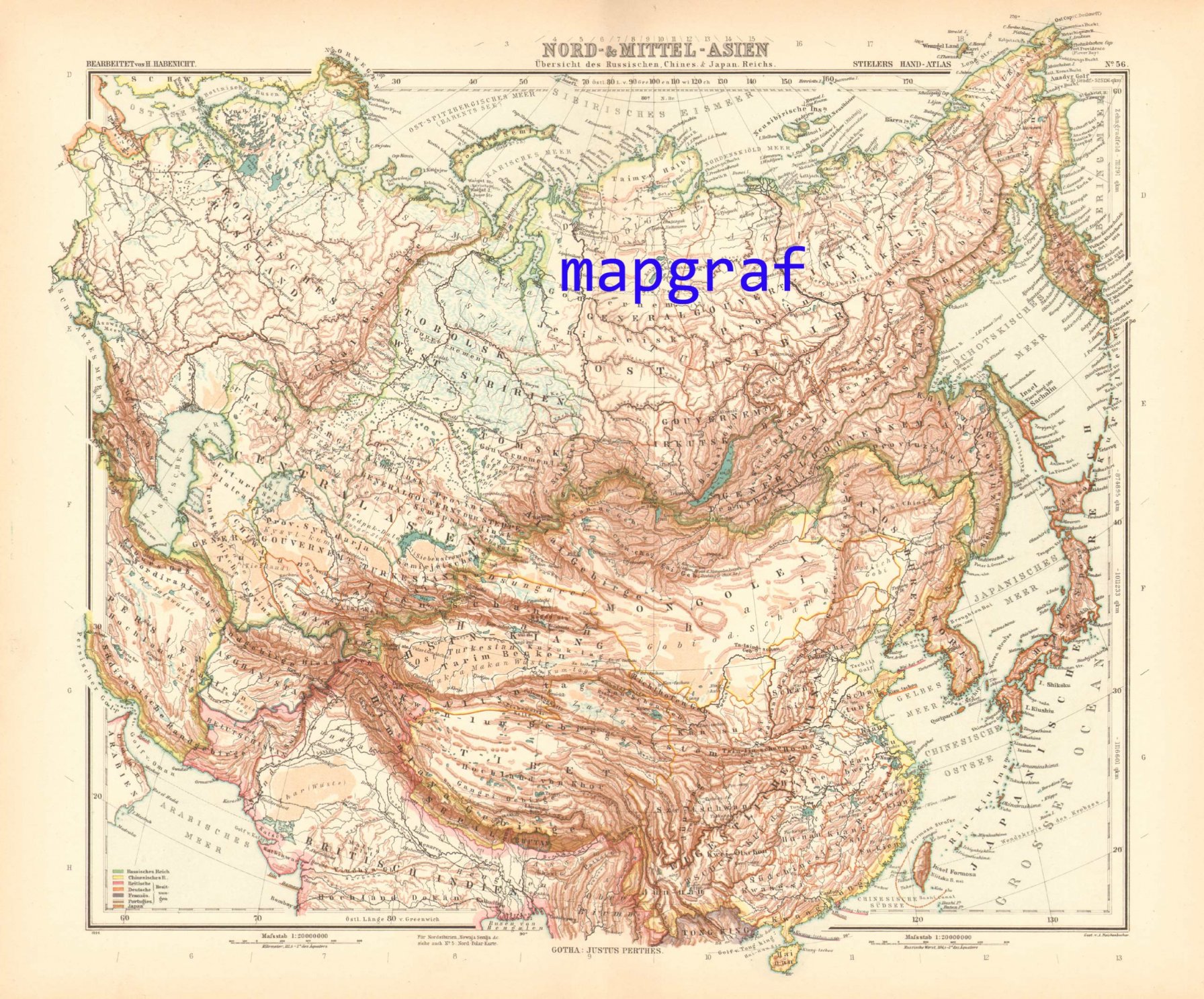Карта монголии и китая