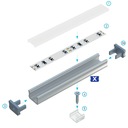 фото mini №9, Set. profile aluminum x to plume led backlight 2m+ glass frozen