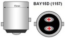 Led bay15d, p21/5w красный 12v-24v 17w canbus9
