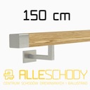 фото mini №1, Handrail wall-mounted wooden 40x40 150cm oak color