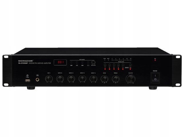 Monacor PA-312DMP – 5zónový zesilovač Mix 120 W