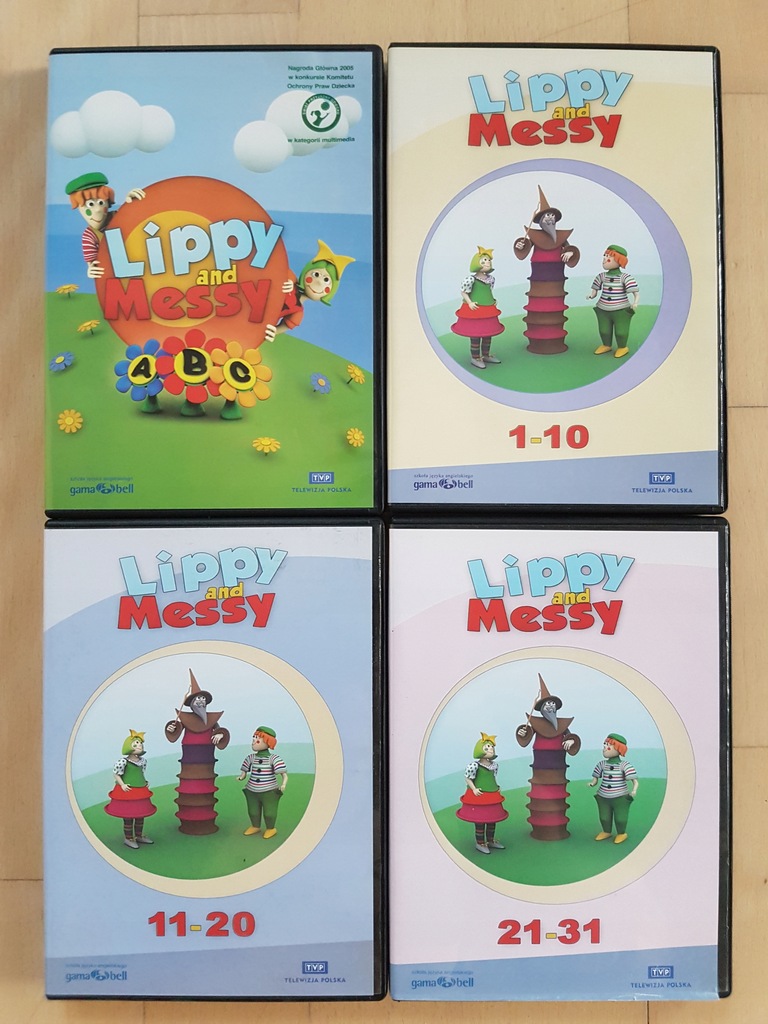 LIPPY AND MESSY 4 x CD DO NAUKI J. ANG DLA DZIECI