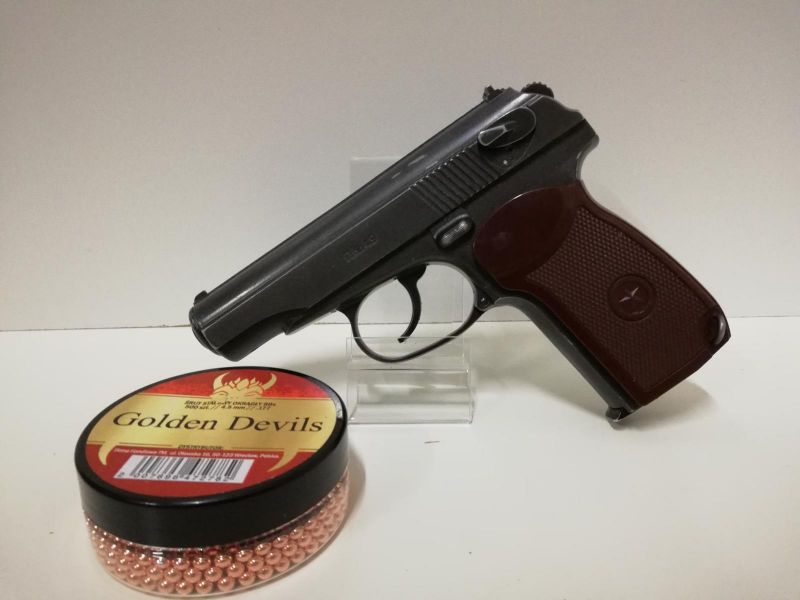 WIATRÓWKA-PISTOLET MAKAROV 4.5MM +KULKI +GAZ
