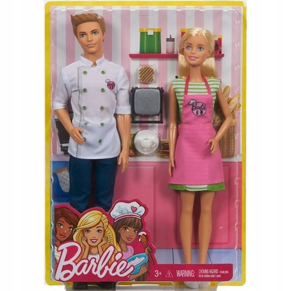 BARBIE Lalka KEN Zestaw 2PAK Szef Kuchni KUCHARKA