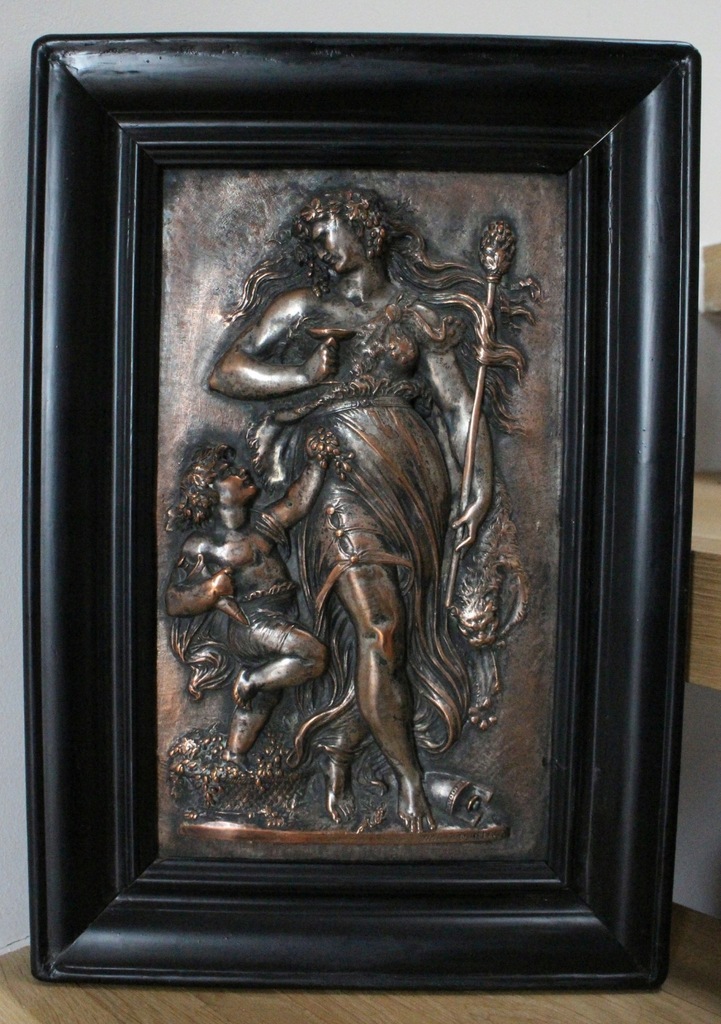 Piękny srebrzony relief z brązu J.B.Germain 1867
