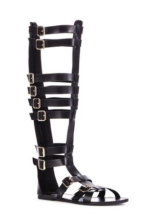 JUSTFAB CZARNE GLADIATORKI DO KOLAN SANDAŁY 42