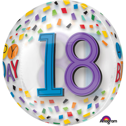 Balon foliowy crystaliczny 18 urodziny orbz