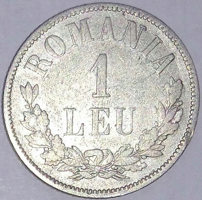 Rumunia, 1 leu 1873, srebro - stan jak na zdjęciu