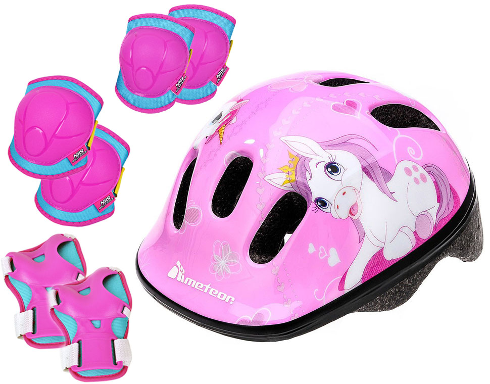 KASK + OCHRANIACZE NA ROLKI ROWER DLA DZIECI r.XS - 7225673575