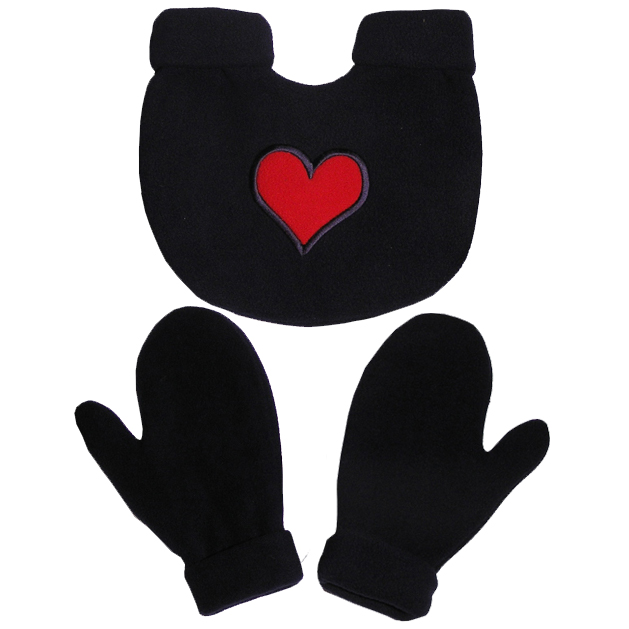 Rękawiczki dla zakochanych - walentynki -czarne/cz